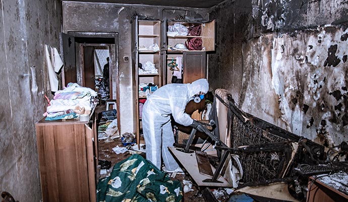 Fire damage restoration.