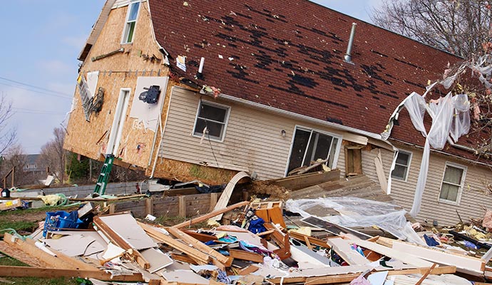 a storm damaged property