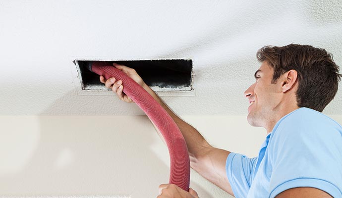 Duct cleaning with an equipment